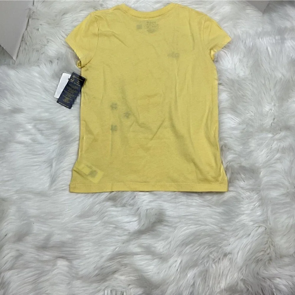NEW Polo Ralph Lauren Polo Bear T-Shirt Girls Medium 8/10 Yellow Banana Peel